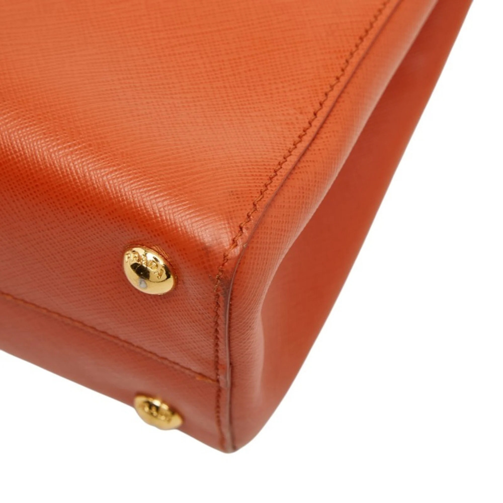 PRADA Orange Leather Saffiano Shoulder Bag - Picture 4 of 16